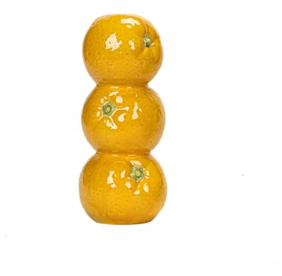 Fruit Model Vase,Unique Flower Arrangement Vase,Cartoon Plant Container,Ceramic Flower Pot for Home(Orange)