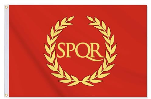 SPQR römische Flagge, 2x3 FT Altes Römische Reich Senat und Volk von Rom Flagge, 24x36 Zoll Mittelgröße doppelt gedruckte dauerhafte 150D dicke Polyester mit 2 Messing Grommet(SPQR,M)