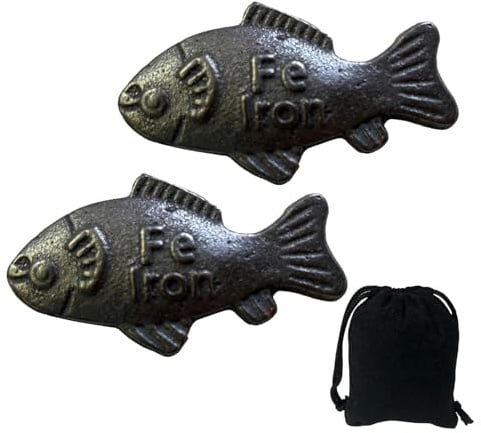 RUILILANG 2 Pcs Cast Iron Fish for Cooking, Reusable Iron Fish Figurines for Iron Fortification, Kitchen Cooking Aid, Home Decoration and Gift