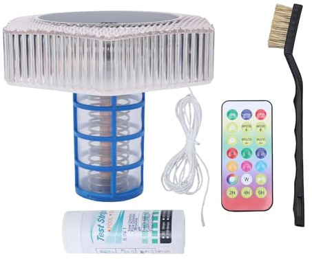 Smandy Lumières de Piscine et de Spa Appareil de Nettoyage de Purificateur de Nettoyeur de Piscine Flottant en Cuivre à énergie Solaire pour Piscines de Spa d'eau Salée Ioniseur de Solaire, Machine à