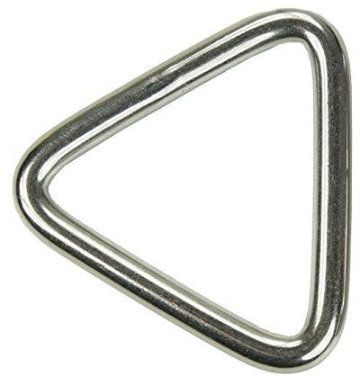 Karabiner & Mehr 10x KAMERO Edelstahl V4A, Ring, dreieckige Form, 5x40mm, Triangel, Triangle, rostfrei