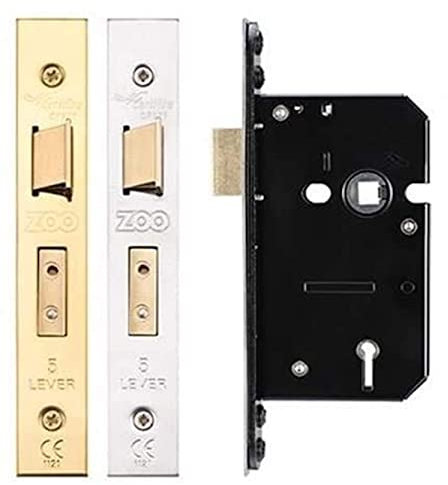Zoo Hardware 5 Lever Mortice Door Fire Rated Sash Lock (Keyed Alike/Differ) 2 ½ (64mm) Keyed Alike Stainless Steel
