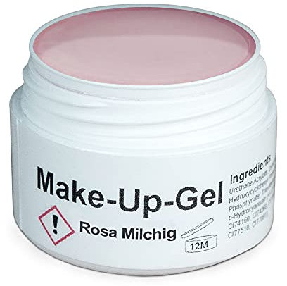 GS-Nails UV Make-Up Camouflage für Nail-Art & Nagel-Design - 50 ml Härtendes Cover-Gel - Selbstglättendes Rosa Milchiges Nagel-Gel