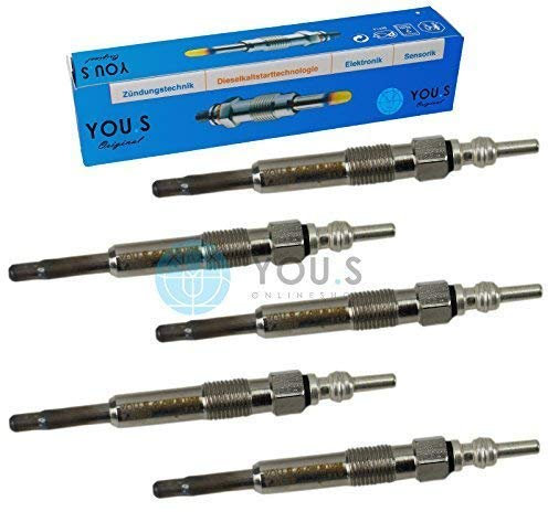 5 Stück YOU.S Orignal Glühkerze Länge: 92,5 mm Spannung: 11,0 V - N10140102