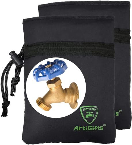 ArtiGifts Pro Outdoor Lot de 2 Housses de protection pour robinet d’eau,housses de protection contre le gel d’hiver, 15 x 19,6 cm (l x H)