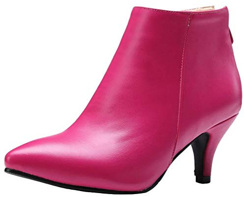 SJJH Donna Dress Stivaletti con Tacco Invernale Party Scarpe, Fucsia, 44 EU
