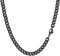PROSTEEL Herren Collier 51cm schwarz Edelstahl Panzerkette Halskette Hip Hop Link Chain Necklace 6mm breit kubanische Gliederkette Männer Jungen Modeschmuck Accessoire für Geburtstag