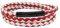 König Design Lederkette Lederband Leder-Armband 4 mm Herren Halskette Rot Weiß 40 cm lang mit Hebeldruck-Verschluss Schwarz geflochten