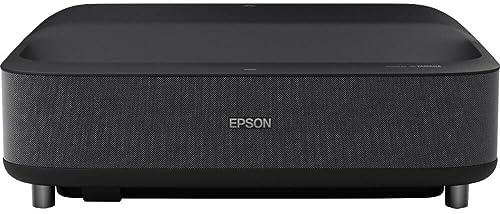 Epson EpiqVision Ultra Short Throw LS300 3LCD Smart Laser Projector, 3600 Lumens Color & White Brightness, HDR, Android TV, Yamaha Speakers, Bluetooth, Sports, Gaming, Movies & Streaming - Black
