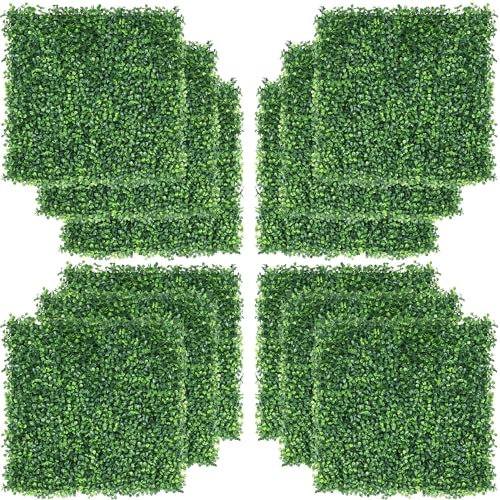 costoffs Artificial Boxwood Hedge Panel Plastic Grass Indoor & Outdoor Decorative Green Fences, 50 x 50cm, 12PCS