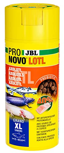 JBL PRONOVO LOTL GRANO, Hauptfutter für Axolotl von 15-25 cm, Fischfutter-Granulat, Größe XL, 250 ml