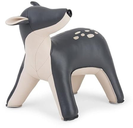 Züny - Türstoppfer - Dekofigur - Gazing Deer Luke - REH - Farbe: Grau - Gewicht: 2 KG - Kunstleder