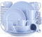 LOVECASA-Sweet Vajilla de Porcelana de 32 piezas, Juego de Vajilla para 8 Personas, Cada Una con 8 Cuencos, 8 Tazas, 8 Platos de Postre y 8 Platos de Cena, Morado Claro