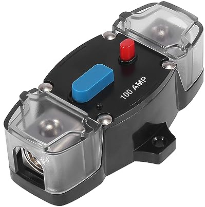 X AUTOHAUX DC 12-24V 100Amp Audio Inline Fuse Holder Protector | Circuit Breaker, for Car Truck Boat RV