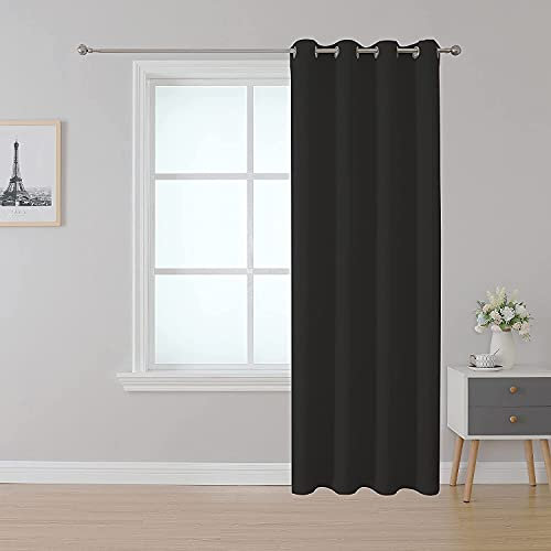 Upcortinassi Inherent Rideau occultant Ignifuge à Isolation Thermique avec œillets pour séparateur de pièce Noir 132 x 241 cm 1 Panneau