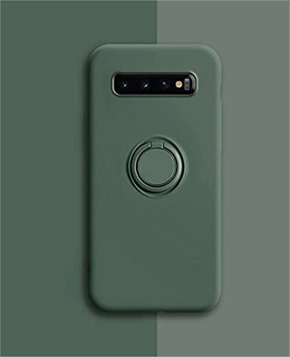 Alihtte Coque pour Samsung Galaxy S10,Coque magnétique avec Anneau Rotatif à 360 ° Mince Coque Antichoc Silicone avec Plaque métallique, Aimant Support de Voiture Housse Bumper, Vert