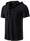 LucMatton Herrenhemden aus Baumwolle, traditioneller Retro-Stil, zum Schnüren, kurzärmelig, für Mittelalter, Wikinger, Hippie-Matching, Schwarz A, L