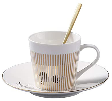 OMVOVSO Coffee Becher Luycho Cup Spiegel Tasse,Creative Leopard Anamorphic Mirror Reflection Zebra Becher,Kaffee Tee Set mit Untersetzer,A