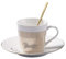 OMVOVSO Coffee Becher Luycho Cup Spiegel Tasse,Creative Leopard Anamorphic Mirror Reflection Zebra Becher,Kaffee Tee Set mit Untersetzer,A