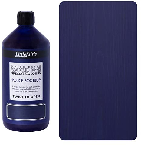 Littlefair's Holzfarbe auf Wasserbasis, spezielle Farben, Polizeibox, Blau (1 l)