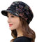 Beanie-Mützen für Frauen, Boho-Blumendruck, Wintermütze, Fleece-gefüttert, warme Mütze, Schirmmütze, Bäcker-Jungen-Mütze mit Visier, Schwarz, Einheitsgröße