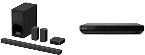 Sony HT-S40R - 5.1ch Soundbar with Subwoofer and Wireless Rear Speakers & UBP-X700 4K Ultra HD Blu-Ray Disc Player - Black