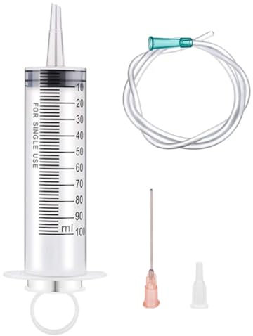 1 Stück Spritze 100 ml/cc mit Schläuchen und stumpfe Nadel, Wiederverwendbar, Einzeln Verpackung, Steril, Messflüssigkeiten, Pflanzenbewässerung, Tierfütterung, Wissenschaftliche Labors, Industrie