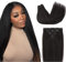 Lashey Clip in Extensions Echthaar, 50cm(20 Zoll) 7 Stück 120g Remy Menschlich Clips in Haarverlängerung, Natürliches Schwarz Kinky Gerade Echthaar Extensions Clip