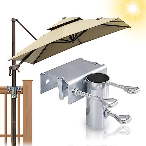 HZMJDHZM Abrazadera para Sombrillade Balcón,Soporte de Sombrilla para Balcón,Soporte Sombrilla para Barandilla,Soporte Parasol Balcon,Soporte Sombrilla Balcon,Soporte para Sombrilla para Balcón