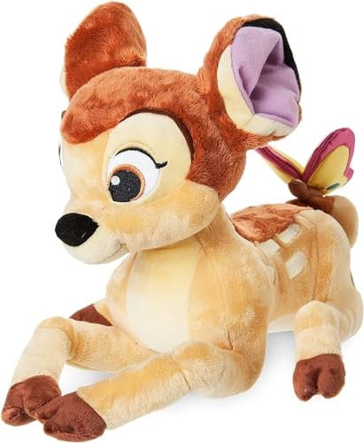 Disney Store Officiel Peluche Moyenne Bambi, 28 cm, Figure Douce avec Papillon 3D sur la Queue et Détails Brodés, pour Enfants Dès la Naissance