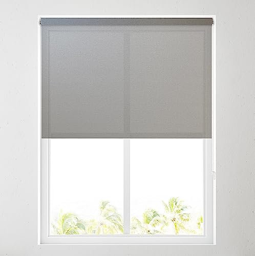 Barnes Blinds - Sheer Roller Blinds, Various Designs, Metal Tube - FREE CUT TO SIZE SERVICE - SheerFabric, Durable Fittings Easy Fit - Sheer Roller Blind (Charcoal Sheer 2FT)