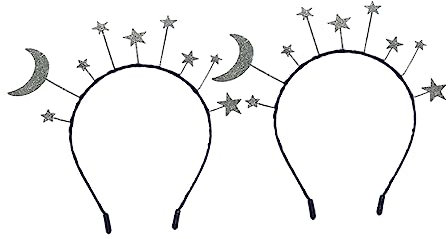 WOFASHPURET 2stücke Haarreifen Mit Zarten Sternen Funkelnde Kopfband-dekoration Für Haaraccessoire Für Geburtstagsfeiern Halloween Und Festivals