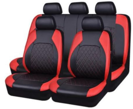 QIOZO Sitzbezüge Auto Autositzbezüge Universal Set für vw Golf 6 GTI Golf 7 Golf 7 GTI Golf Tdi Golf Sportsvan Auto Zubehör_Schwarz Rot