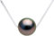 PEARLS & COLORS - Collier Véritable Perle de Culture de Tahiti Ronde - Qualité A + - Argent 925 - Bijou Femme