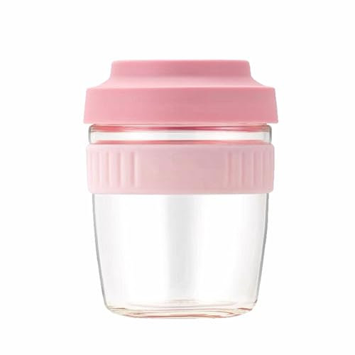 bainuote Müslibecher 480ml Joghurtbecher Auslaufsicheres Müsli To Go Becher mit Löffel Salat To Go Becher Overnight Haferflocken Obstbehälter Lunchbox für Joghurt Milch Brei Nuss Rosa