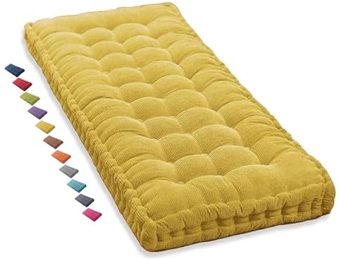 Sitzkissen Bank 150x40 100x40 80x40 160x40 120x40 200x40 Bankkissen, Gartenbank Kissen Bankauflage, Stuhlkissen 40x40 45x45 50x50, Sitzauflage Sitzpolster Bank für Innen outdoor, Fenster(Yellow 1N,140