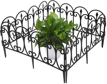 Teichzaun Gartenzaun Komplettset - 5 Zaunelemente - Zaun für den Garten, Gitterzaun Set Oberbogen - für Hunde