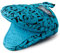 Zeal Silicone Pot Holder Mini Oven Mitt – Mitt for Air Fryer with Hot Print Design and Comfortable Quilted Cotton Inner – Heat and Water Resistant, Aqua Blue