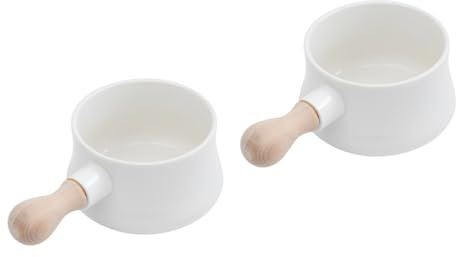 Alipis French Onion Soup Bowls, Stackable Ceramic Soup Bowls with Handles, Small Pot for Kitchen Oatmeal Stew Dishwasher Microwave Safe, 2PCS