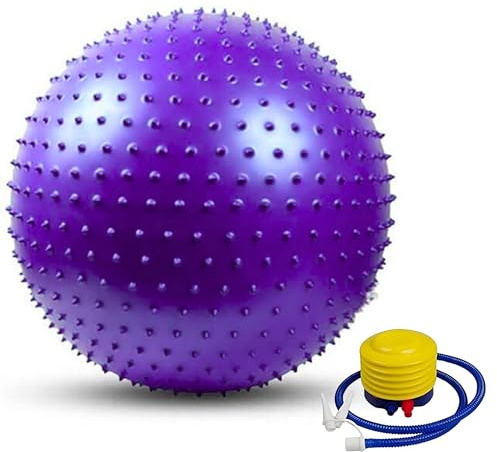 YASTA Palla Fitness Pilates Fitball Gravidanza Puntinata 65cm per Yoga Gym Ball Massaggiante Antiscoppio - Palla Svizzera per Ginnastica Posturale e Riabilitazione - Carico 180kg, Pompa Inclusa