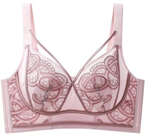 MOONBADI Soutiens Gorge Femme Rose Soutien-Gorge Dentelle Brassiere Femme Bralette Triangle Bretelles Réglable sans Armatures Soutiens Gorge Classiques 110E