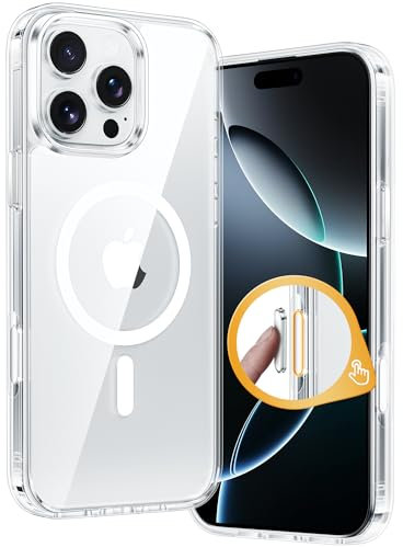FNTCASE for iPhone 16 Pro-Max Case: Magnetic Military Grade Drop Protection Anti Yellowing Cell Phone Cover - Rugged Shockproof Protective Bumper Transparent Cases
