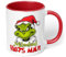 Lustige Kaffeetasse „Mimimi Halts Maul“ – witzige Grinch Figur Geschenkidee für Weihnachten - lustige Tasse - Keramik, ca. 330ml, Rot