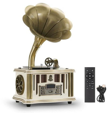Altavoz retro de vinilo Tocadiscos antiguo Tocadiscos con altavoces inalámbricos Tocadiscos vintage con altavoces,A