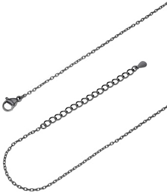 FOCALOOK Edelstahl Kette Damen 1mm/1.4mm/2mm/2.5mm Halskette für Anhänger | Kettenlänge: 35cm-75cm, 4 Farben: Silber/Gold/Schwarz/Rosegold, Kann einzeln oder mit Anhänger getragen werden