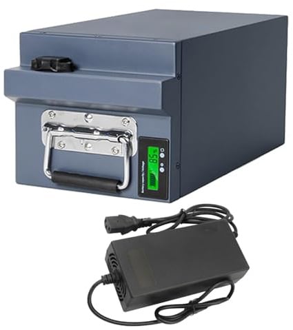 ZXLLAFT 60-V-Lithium-Ionen-Akku, 60-V-Lithium-Akku, 45 Ah, wiederaufladbarer Akku, 55 Ah, Li-Ionen-Akku 60 V mit Ladegerät und Griff für Motoren unter 3000 W,60v45ah