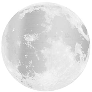 jojofuny Wandaufkleber mit Mond 40cm Rund Wandtattoo Leuchtend leuchtsticker für Kinderzimmer Zimmerdekoration Nachtlicht Entfernbarer Kunstaufkleber Silber-Blaues Licht