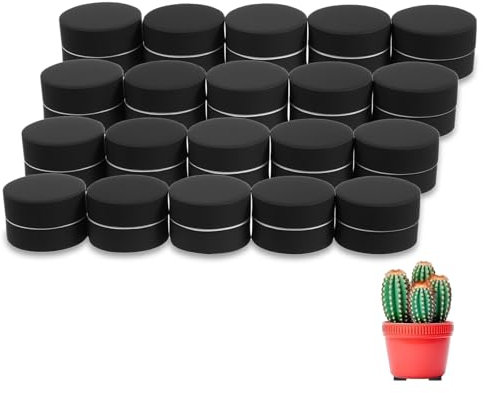 KALIONE 20Pcs Pot Feet Risers, Invisible Pot Feet Flowerpot Riser with Adhesive Pads, EVA Nonslip Gardening Pads for Indoor Outdoor Planters, Black
