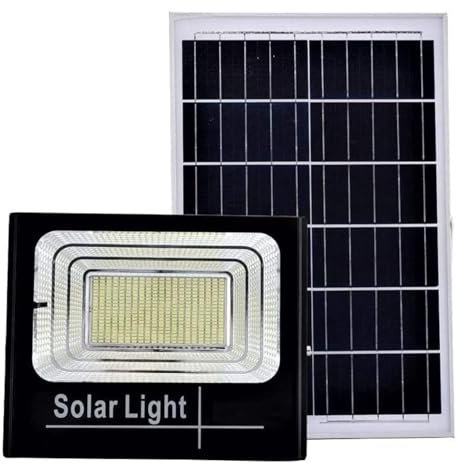 YASTA Faro Led Con Pannello Solare 300w Luce Fredda Faretto Da Esterno Crepuscolare Luci Con Pannello Solare Da Giardino Proiettore Con Telecomando 6000K IP66