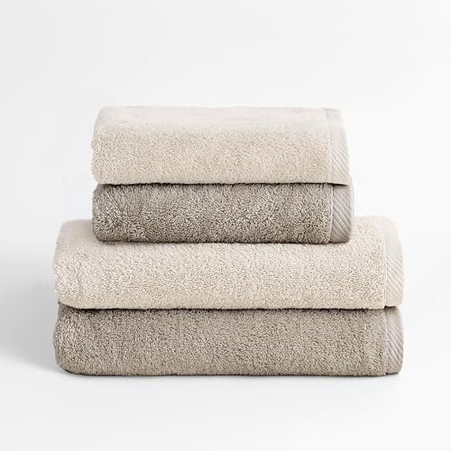 BOHEME Juego de 4 Toallas Serenity Natural-Nut